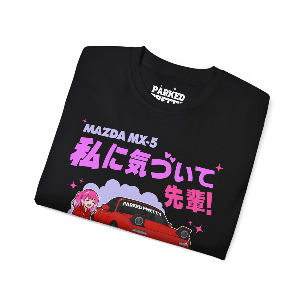 T-shirt Miata Angry Eye JDM - Style Racing Lowered - T-shirt Noir Manches Courtes Imprimé Floral Lettrage - 7