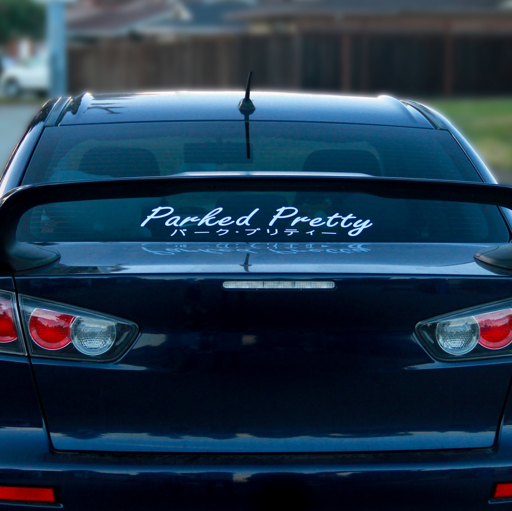 parked pretty jdm banner decal